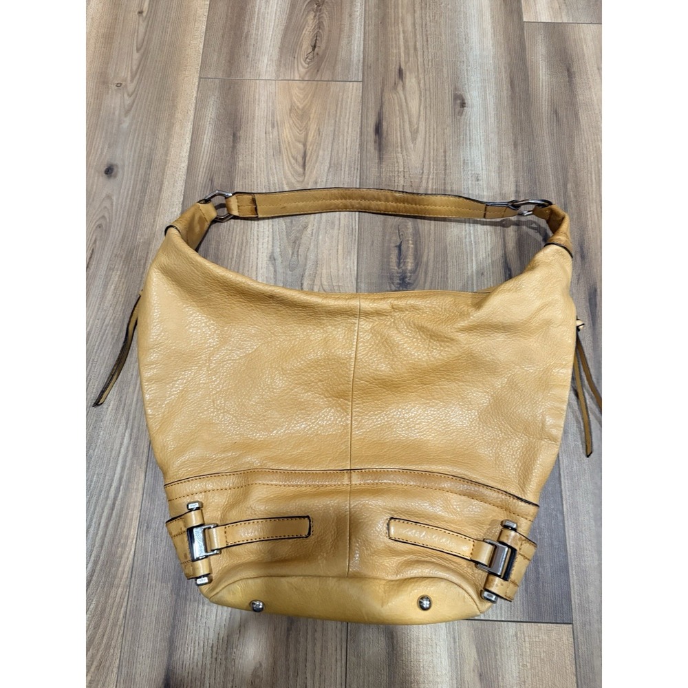 B Makowsky Leather Purse Hobo Butternut Brown Soft Bucket Handbag Purse